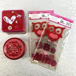 Celebrate It Valentine’s Day Décor — Metal Tins & Reusable Window Gel Clings NWT